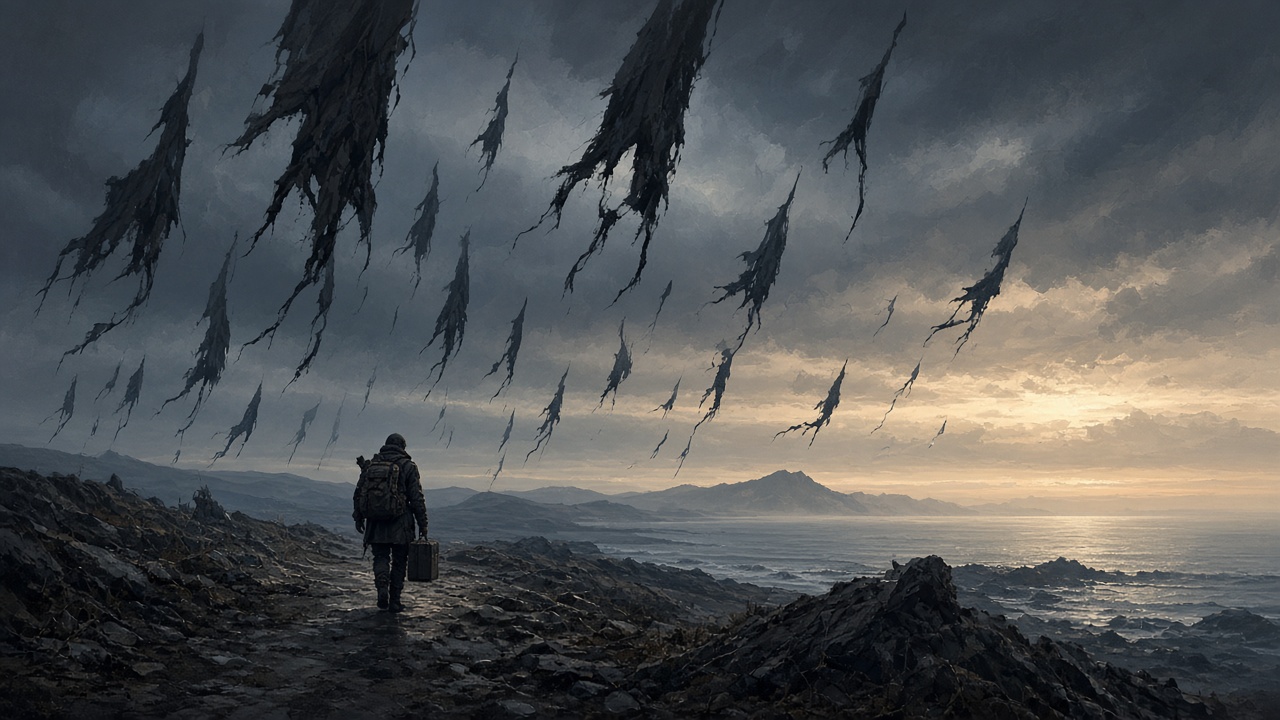 Côte désolée et fils noirs — Death Stranding