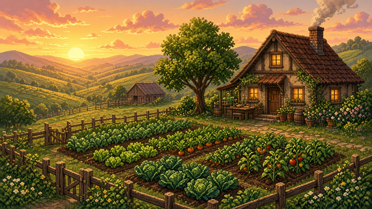 Ferme au crépuscule — Stardew Valley